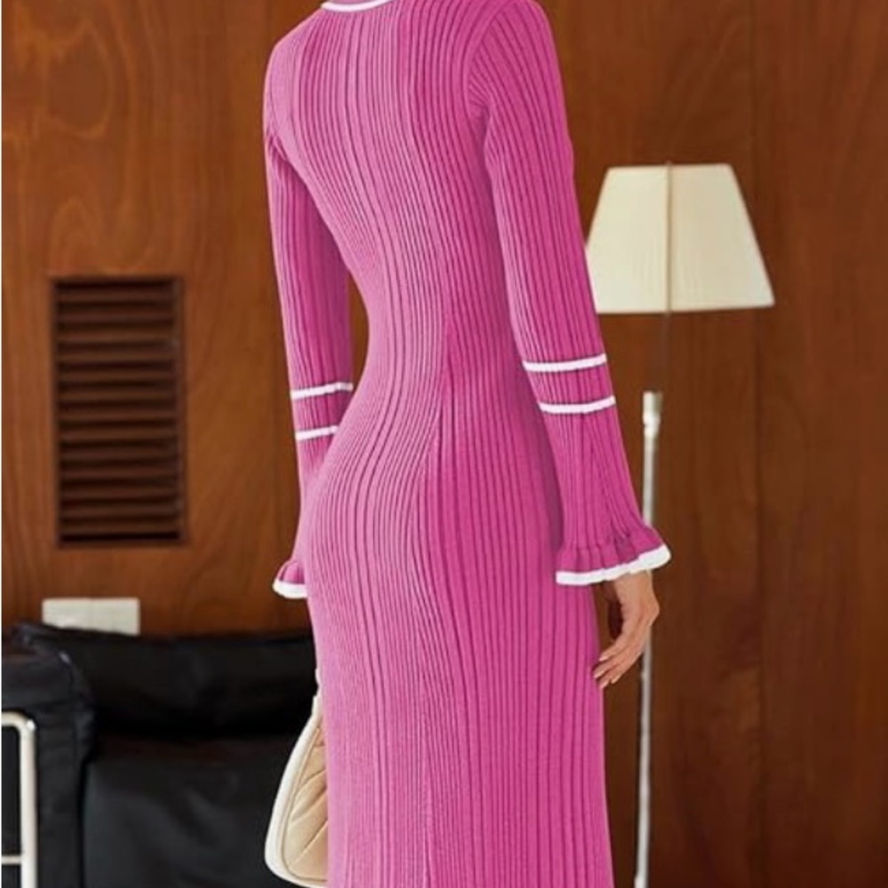 Pink Queen Apparel Bodycon Sweater Dress 2025, Slim Fit Size Small - Picture 6 of 13